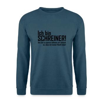 ich bin schreiner - Unisex Pullover - Indigoblau - Vorne