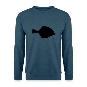 Flunder - Fisch - Fish - Unisex Pullover - Indigoblau - Vorne