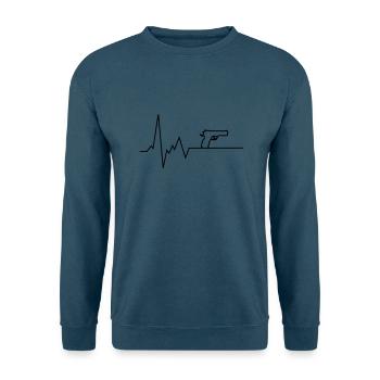 herzschlag pistole - Unisex Pullover - Indigoblau - Vorne