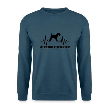 Airedale Terrier - Unisex Pullover - Indigoblau - Vorne