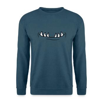 mund zaehne maul kopf gesicht klein monster horror - Unisex Pullover - Indigoblau - Vorne