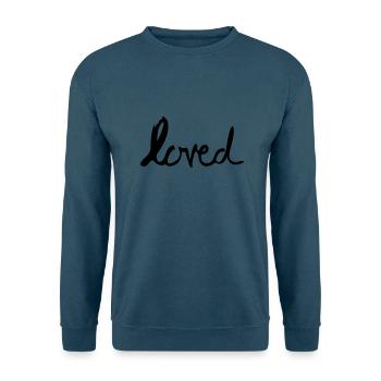 loved - Unisex Pullover - Indigoblau - Vorne