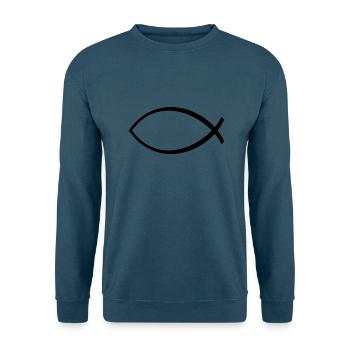 Ichthys Symbol - Unisex Pullover - Indigoblau - Vorne