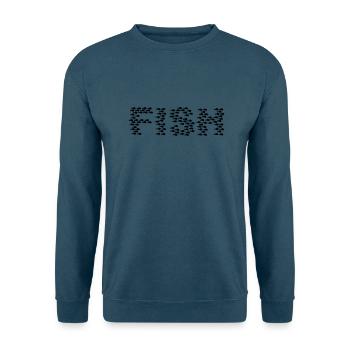 Fischschwarm / fish swarm (1c) - Unisex Pullover - Indigoblau - Vorne