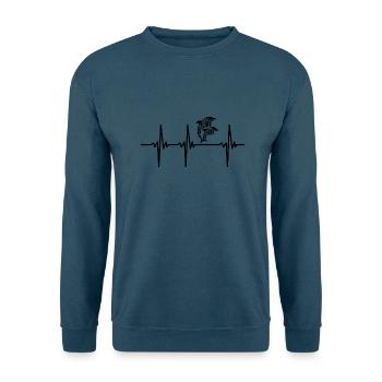 Herzschlag für zwei springende Delfine - Unisex Pullover - Indigoblau - Vorne