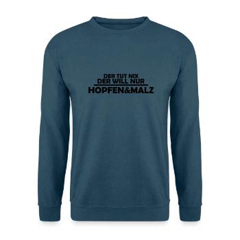 der tut nix der will nur hopfen und malz - Unisex Pullover - Indigoblau - Vorne