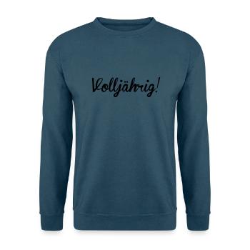 volljährig 18 - Unisex Pullover - Indigoblau - Vorne
