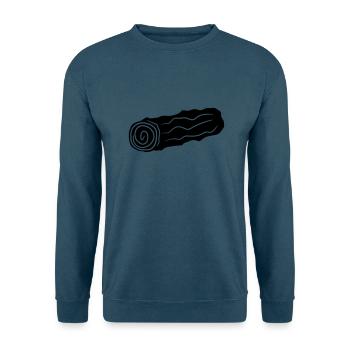 schwarz baumstamm holz stock feuerholz huette holz - Unisex Pullover - Indigoblau - Vorne