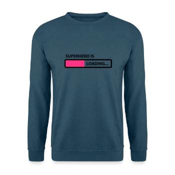 superhero is loading - Unisex Pullover - Indigoblau - Vorne