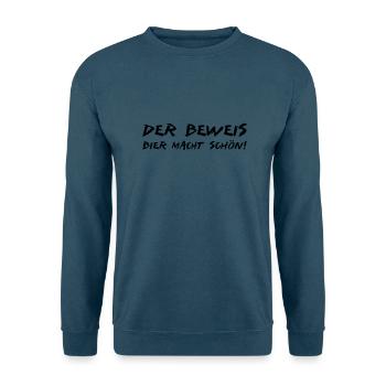 der beweis bier macht schön - Unisex Pullover - Indigoblau - Vorne
