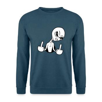 loch beleidigen wichser mittelfinger fuck you off - Unisex Pullover - Indigoblau - Vorne