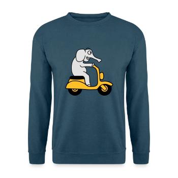 Moped Elephant - Unisex Pullover - Indigoblau - Vorne