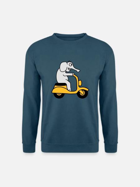 Moped Elephant - Unisex Pullover - Indigoblau