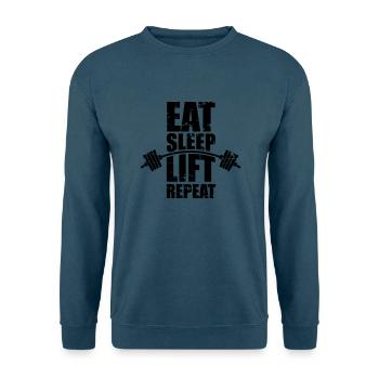 Essen Schlaf Lift - Unisex Pullover - Indigoblau - Vorne