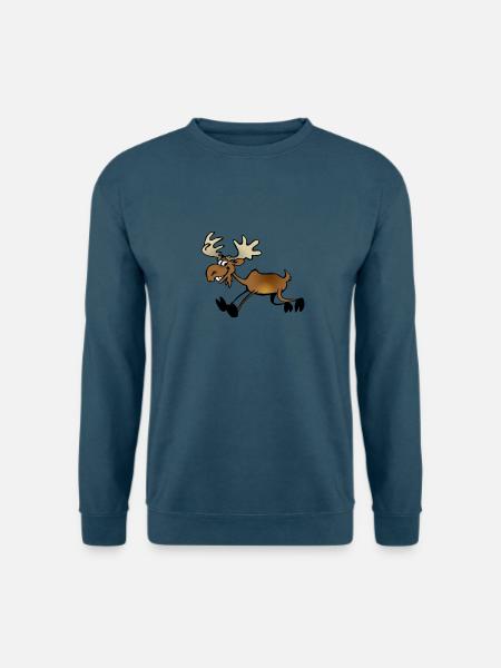 Elch rennt - Unisex Pullover - Indigoblau