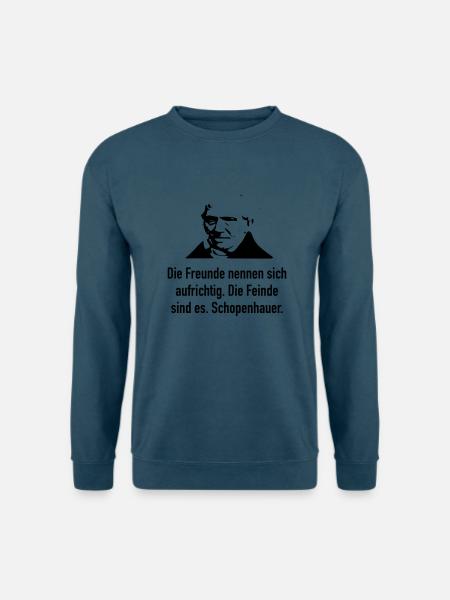 Schopenhauer: Die Freunde nennen sich aufrichtig. - Unisex Pullover - Indigoblau