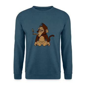 affe Weed Hanf - Unisex Pullover - Indigoblau - Vorne