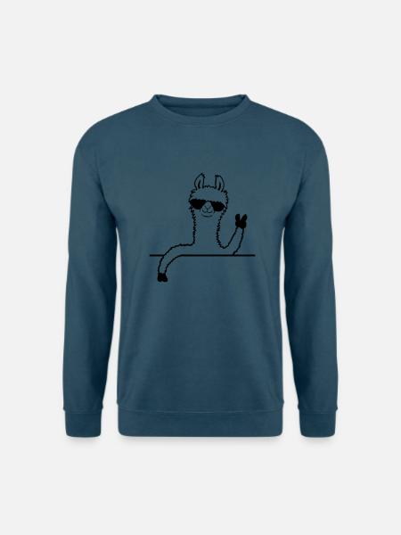 Sonnenbrille Lama Comic - Unisex Pullover - Indigoblau