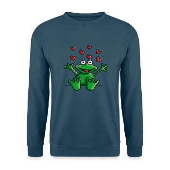 heart_frog_122011e - Unisex Pullover - Indigoblau - Vorne