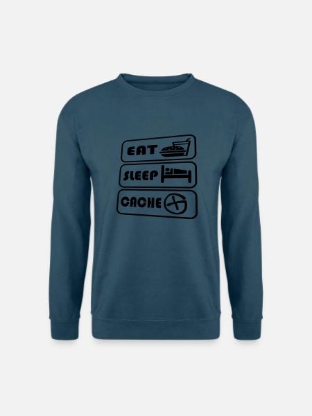 1025_eat_sleep_cache - Unisex Pullover - Indigoblau