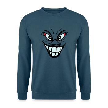 psychopath verrueckt clown joker grinsen mund fres - Unisex Pullover - Indigoblau - Vorne
