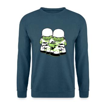 2 freunde team paar soldat tarnmuster krieg armee - Unisex Pullover - Indigoblau - Vorne