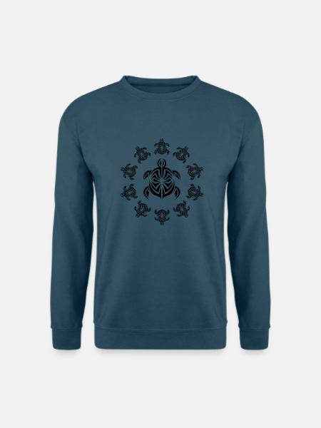 turtle_tribal_ring - Unisex Pullover - Indigoblau