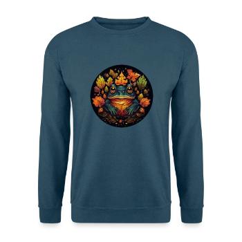 Frosch aus Herbstblättern - Unisex Pullover - Indigoblau - Vorne