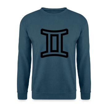 Zwillinge - Unisex Pullover - Indigoblau - Vorne