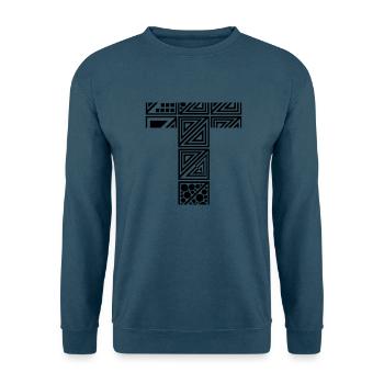 Buchstabe T - Unisex Pullover - Indigoblau - Vorne