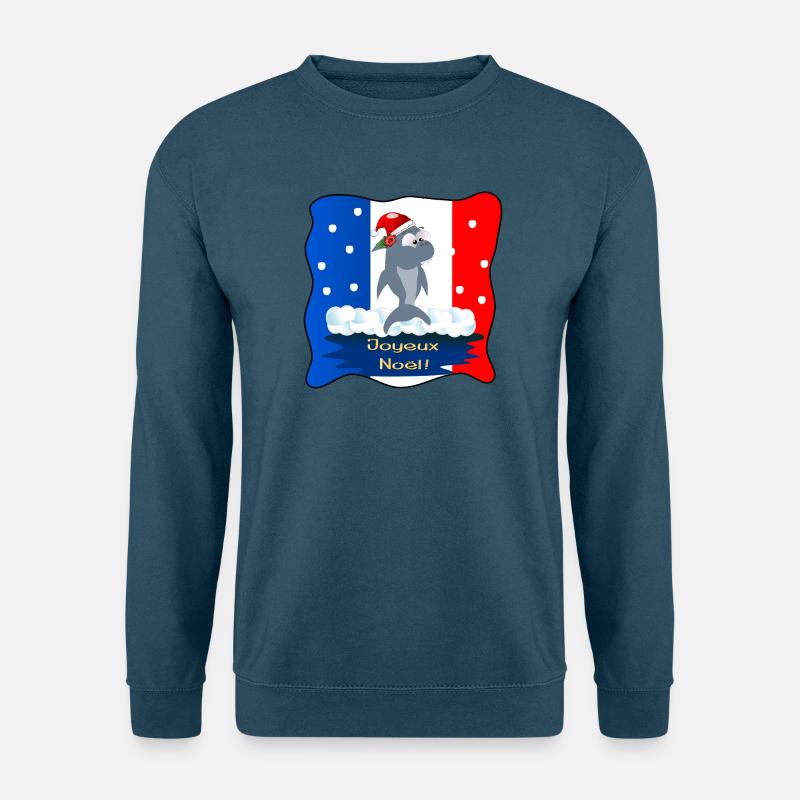 Frohe Weihnachten Sharks Frankreich - Unisex Pullover - Indigoblau