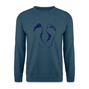 2fuß, Füße, Zwei, Gehen, Wandern, Fit, rechter Fuß - Unisex Pullover - Indigoblau - Vorne
