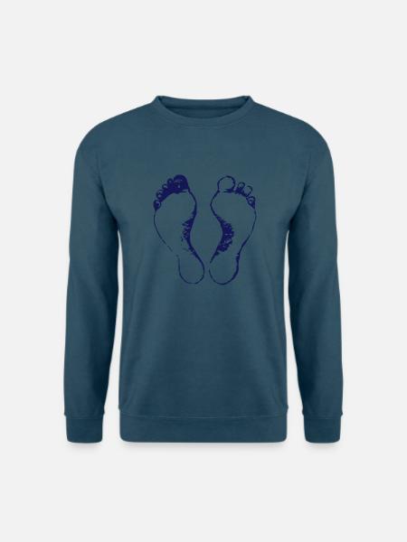 2fuß, Füße, Zwei, Gehen, Wandern, Fit, rechter Fuß - Unisex Pullover - Indigoblau