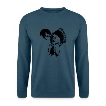 Indianer wolf chef indien loup usa tattoo spiritua - Unisex Pullover - Indigoblau - Vorne