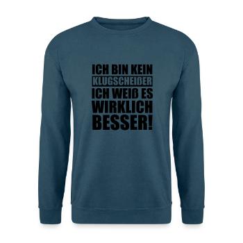 Klugscheißer - Unisex Pullover - Indigoblau - Vorne