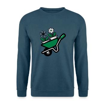 Garten blumen schubkarre - Unisex Pullover - Indigoblau - Vorne