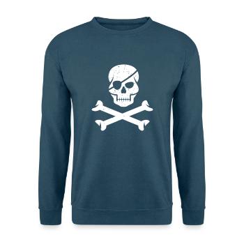 Pirates, Skulls, Vintage, Gift Ideas, Birthday - Unisex Pullover - Indigoblau - Vorne