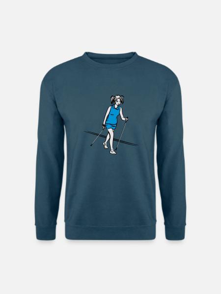 nordic walking mädchen - Unisex Pullover - Indigoblau
