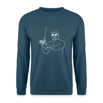 Der Fliegenfischer ohne Hintergrund - Unisex Pullover - Indigoblau - Vorne