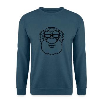 opa alt grossvater papa hornbrille bart nerd geek - Unisex Pullover - Indigoblau - Vorne