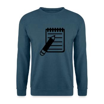 Zettel Notiz Stift - Unisex Pullover - Indigoblau - Vorne