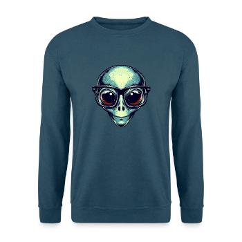 Nerdiges Alien mit Brille - Unisex Pullover - Indigoblau - Vorne