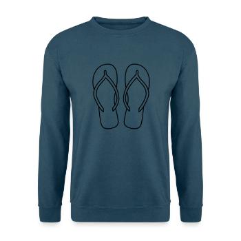 sandalen 2 schuhe paar flip flops fuesse anziehen - Unisex Pullover - Indigoblau - Vorne