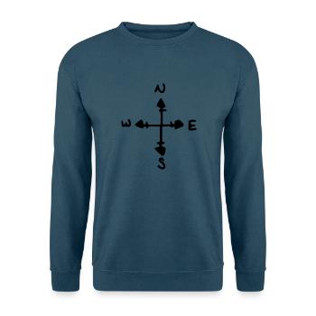 nord, ost, süd, west, pfeil,Norden,osten,Süden, - Unisex Pullover - Indigoblau - Vorne