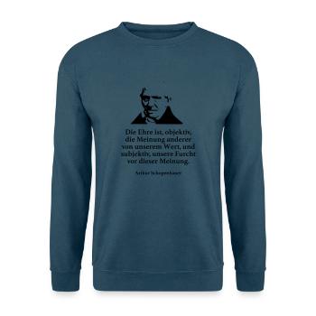 Schopenhauer: Die Ehre ist, objektiv, die Meinung - Unisex Pullover - Indigoblau - Vorne