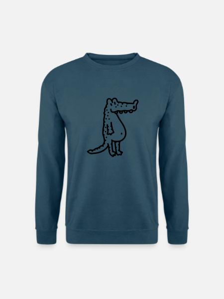 Krokodil - Line - Unisex Pullover - Indigoblau