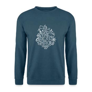 the real hro w - Unisex Pullover - Indigoblau - Vorne