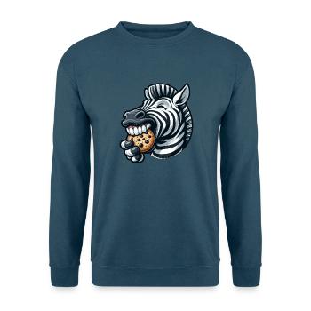 Süßes Zebra mit Keks Cartoon Illustration - Unisex Pullover - Indigoblau - Vorne