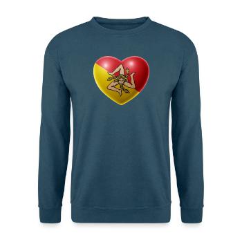 Herz (Sizilien / Sicilia) - Unisex Pullover - Indigoblau - Vorne