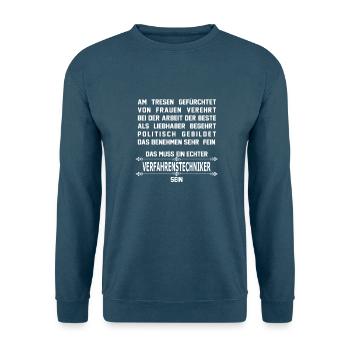 verfahrenstechniker - Unisex Pullover - Indigoblau - Vorne
